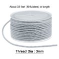 thumbnail image 2 of Unique Bargains Nylon Beading Thread Cord 3mm Extra Strong Braided Nylon String for Necklace Crafting 10M/33 Feet, Pale Grey, 2 of 5