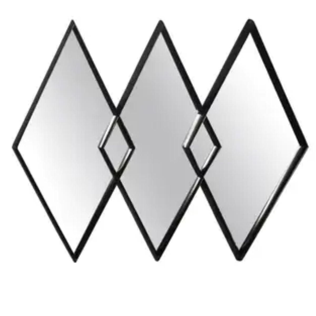Miroir Rhombus Trio de couleur noire