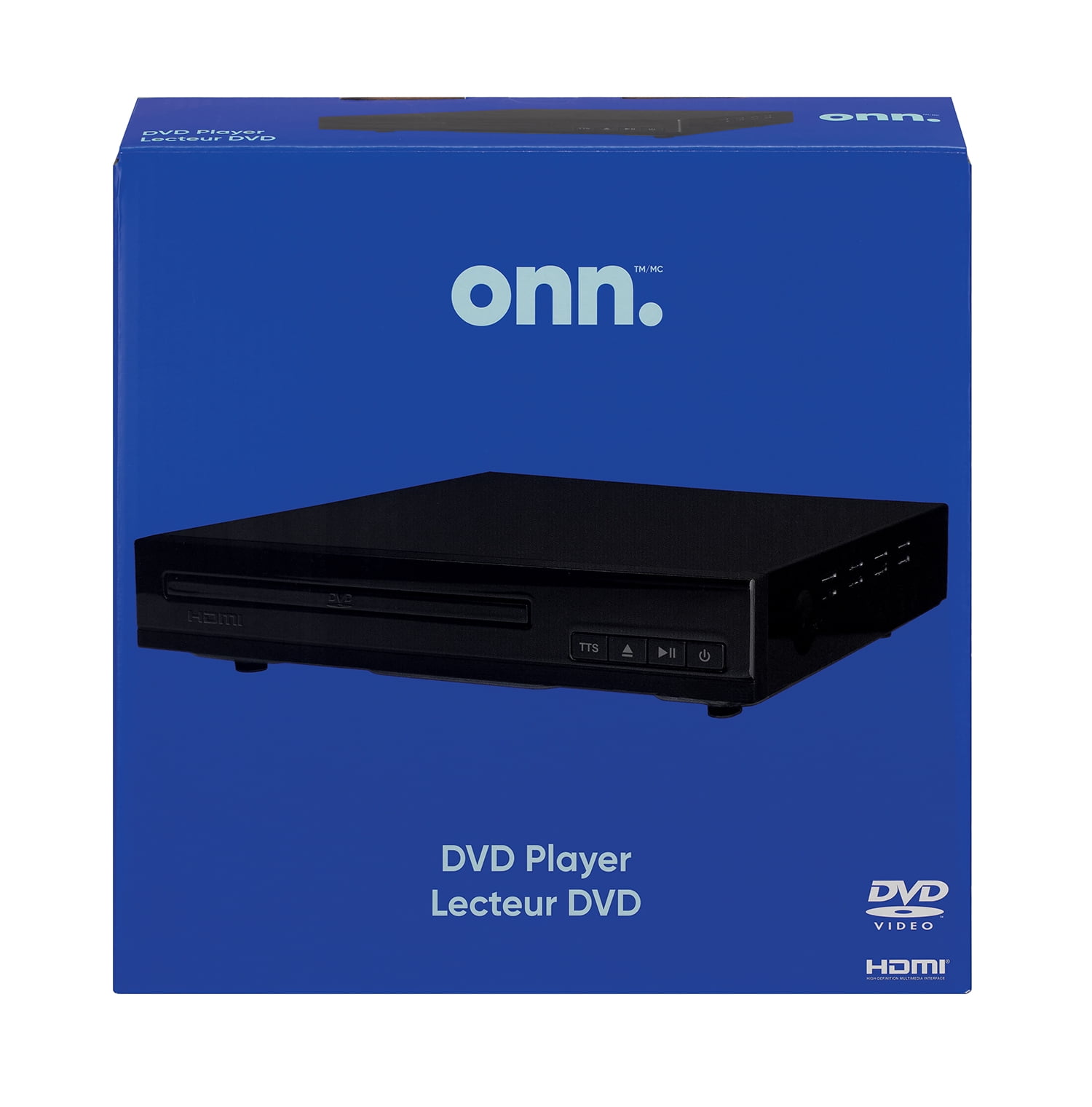 Onn HDMI DVD Player with Widescreen/TV Aspect Ratio, Parental Controls, Text-to-speech Technology, Remote Control, and Multiple Outputs, Black