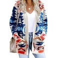 thumbnail image 2 of Womens Fashion Open Front Long Sleeve Cardigans Sweaters Coats with Pockets（White,XL）, 2 of 3