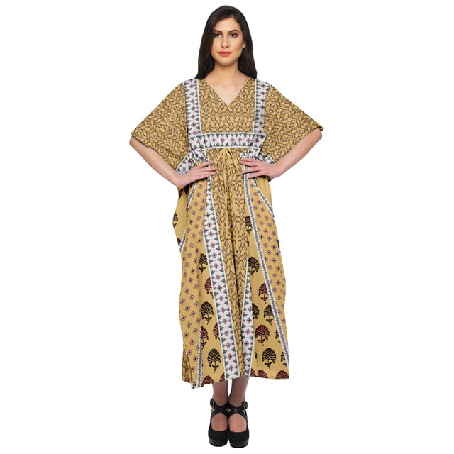 Moomaya Caftan pour Dames Tenue de Détente des Fêtes Robe Maxi Robes Africaines pour Femmes