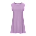 thumbnail image 3 of Femmes Occasionnels Débardeur Robe Sans Manches Faux Cou Lin Robes d'Été Licol Sundress Beachwear, 3 of 5
