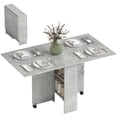 thumbnail image 1 of HOMCOM Folding Dining Table, Drop Leaf Table with 2-tier Shelves, 1 of 10