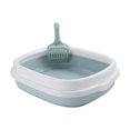 thumbnail image 1 of DOLITY Anti ing Cat Litter Box with Surrounded Top Cover Tray Sand Box Detachable Blue Large, 1 of 9