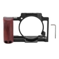 thumbnail image 2 of Camera Cage ZV1 Aluminum Video Rig W/1/4 Inch Screw Holes Cold Shoe Mount Wooden Handle for Microphone Light, 2 of 7