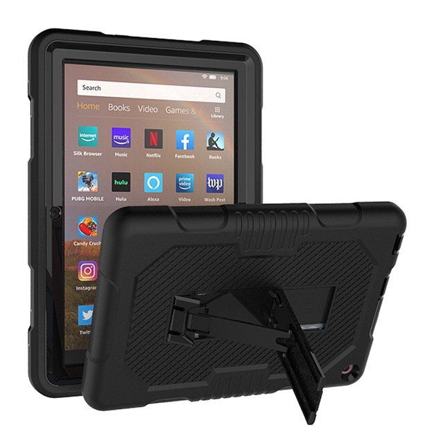 Pour Kindle Fire HD 8 2020 Tablette Funda Enfants Sécuritaire Robuste Silicone Étui Rigide pour Kindle Kindle Fire HD8 Plus 2020 Étui Noir