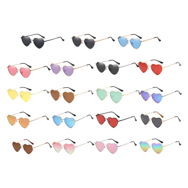 maskred PVC Heart-Shaped Glasses Non-Slide Silicone Nose Pads And Mulitple Colours For Chic Look Gold Metal tea color 5Set