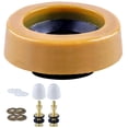 thumbnail image 1 of Trousse d'Anneau de Cire pour Toilette pour Sortie de Plancher Toilettes Nouvelle Installation Ou Réinstallation Incluant Boulons de Garde-Robe, Capuchons de Boulons, Bride et Rondelles, 1 of 8