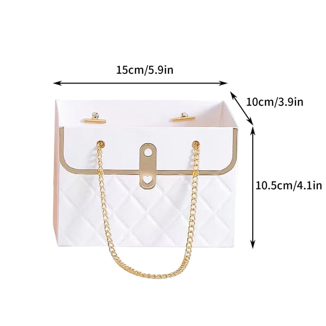 Birdeem Flower Paper Gift Box with Metal Chain, 2023 New Bouquet Storage Bucket, Flower Shop Bag, Wedding Party Handbag Gift Box