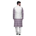 thumbnail image 3 of Atasi Kurta Pyjama pour Homme Veste Col Mandarin Indien Imprimé Ensemble de Tenue Ethnique, 3 of 5