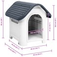 thumbnail image 3 of vidaXL Dog House Grey 59x75x66 cm Polypropylene, 3 of 6