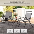 thumbnail image 4 of Outsunny Ensemble Bistro Pliant avec Dossier Réglable, Petit Ensemble de Patio, Gris, 4 of 10