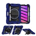 thumbnail image 2 of XYX 3in1 Rotating Stand Case for iPad Mini 7 A17 Pro 2024/iPad Mini 6 2021 8.3 inch with Hand/Shoulder Strap, Shockproof Rugged, Navy Blue, 2 of 7
