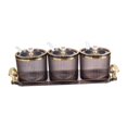 thumbnail image 4 of 3 Pieces Stylish Simple Condiment Canisters Pots Set with Spoon Lid and Base Black, 4 of 8