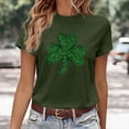 thumbnail image 2 of LUOGENLI T-shirts pour Femme pour Femmes T-Shirt de la Saint-Patrick à Col Rond à Manches Courtes T-Shirt Tee T-shirts Femmes Grande Taille T-shirts de la Saint-Valentin pour Femmes T-Shirt Graphique Drôle Pâques Vert Armée TTTG, 2 of 4