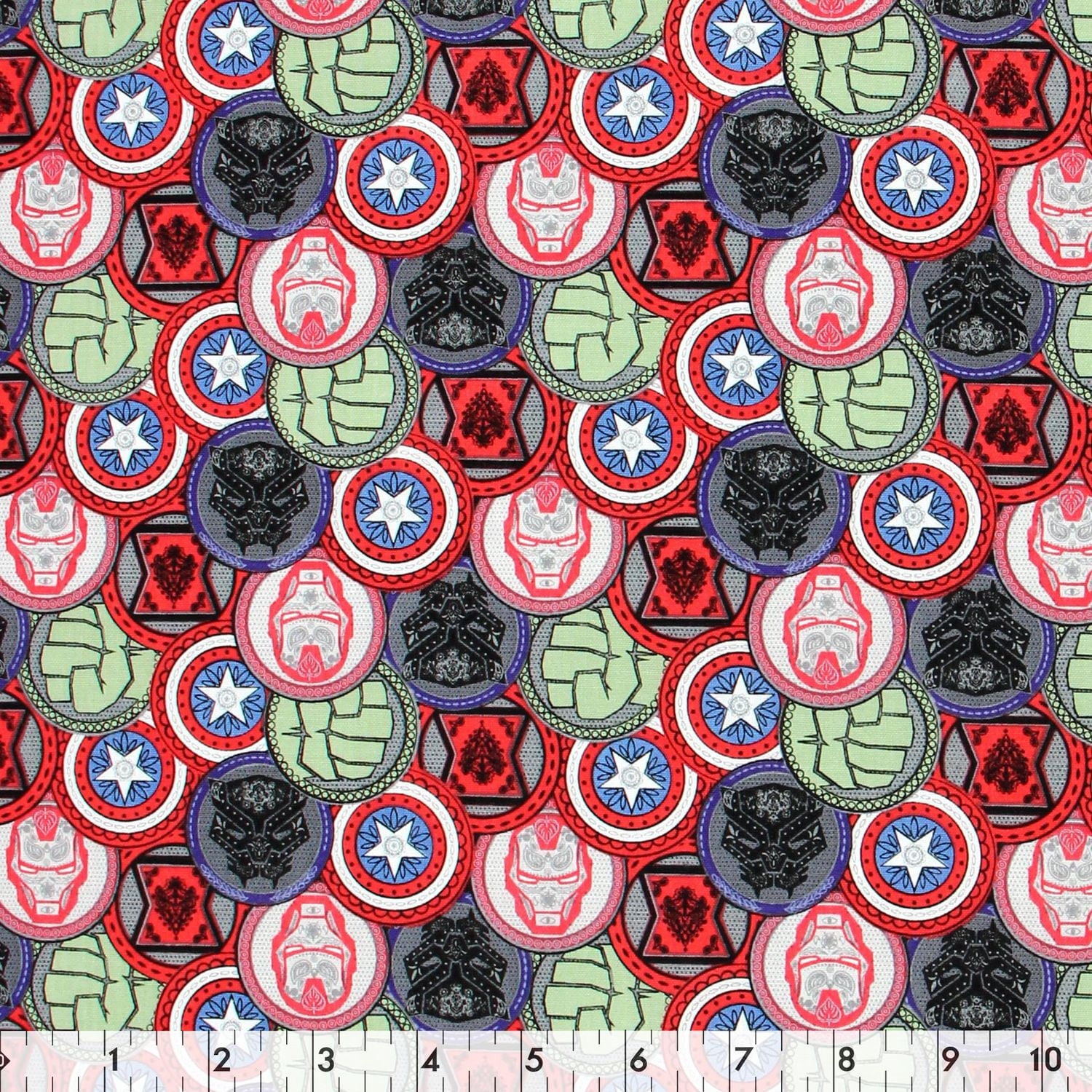 Fabric Creations Marvel Avengers Coins coton 111 cm (44 in) by Metre, 40.2 × 13.7 m (44 × 15 yd)