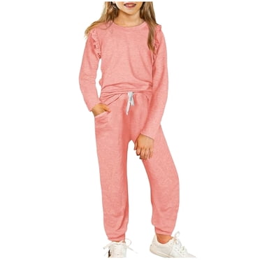Erwazi Ensembles pour Filles Enfants Vêtements Mignons T-Shirt à Manches Longues et Pantalon Ensemble Automne Ensembles de Vêtements pour Filles 4-13 Ans