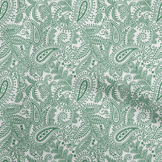 oneOone Cotton Cambric Green Fabric Block Craft Projects Decor Fabric Printed By The Yard 42 Inch Wide