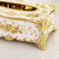 thumbnail image 3 of veasfak Creative Ornate Tissue Box Cover Square Paper Bedroom Case Home Holder White Golden, 3 of 3