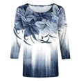 thumbnail image 5 of Pompotops T-shirt Ample Imprimé Mode Femme Manches 3/4 Mi-Longueur Col Rond Décontracté en Liquidation, 5 of 5
