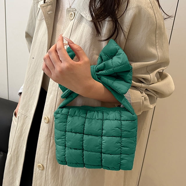 Pleated Bow Bag Women's Handbag Shoulder Solid Color Crossbody Bag