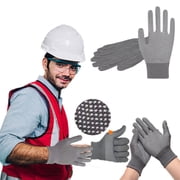 Birdeem Gloves for Work, Nylon Dotted No Slip Gloves Suitable for Gardening Rocks Climbing Packing Work Dotted Wear Counteractive and Breathable Labor Protection Gloves 2 Pairs