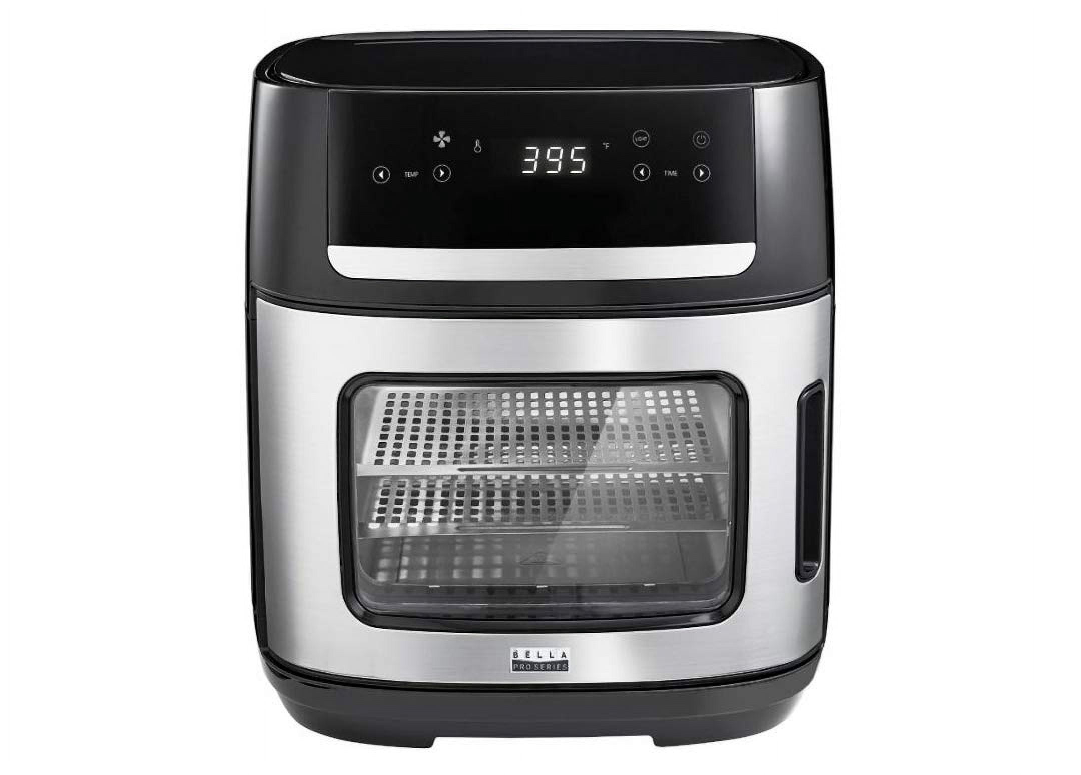 Bella Pro Series 4-Slice convection Toaster Oven + Air Fryer with Dehydrator & Rotisserie Settings Stainless Steel
