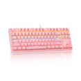 thumbnail image 2 of 87-key Mechanical Keyboard Wired Keyboard RGB Backlit Keyboard Blue Switch/ 26-key Rollover/ Multimedia Combination Keys Pink, 2 of 8