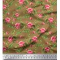 thumbnail image 1 of Soimoi Poly Georgette Tissu Feuilles & Pivoine Imprimé Floral 1 Yard 42 Inch Wide, 1 of 5