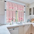 thumbnail image 5 of Pink Rose Kitchen Curtains Floral Window Curtains Valance and Tier Set 36 Inch, Romantic Flowers Delicate Rod Pocket Short Tier Curtain, Chic Classic Small Cafe Curtains for Kitchen Decor, 5 of 5