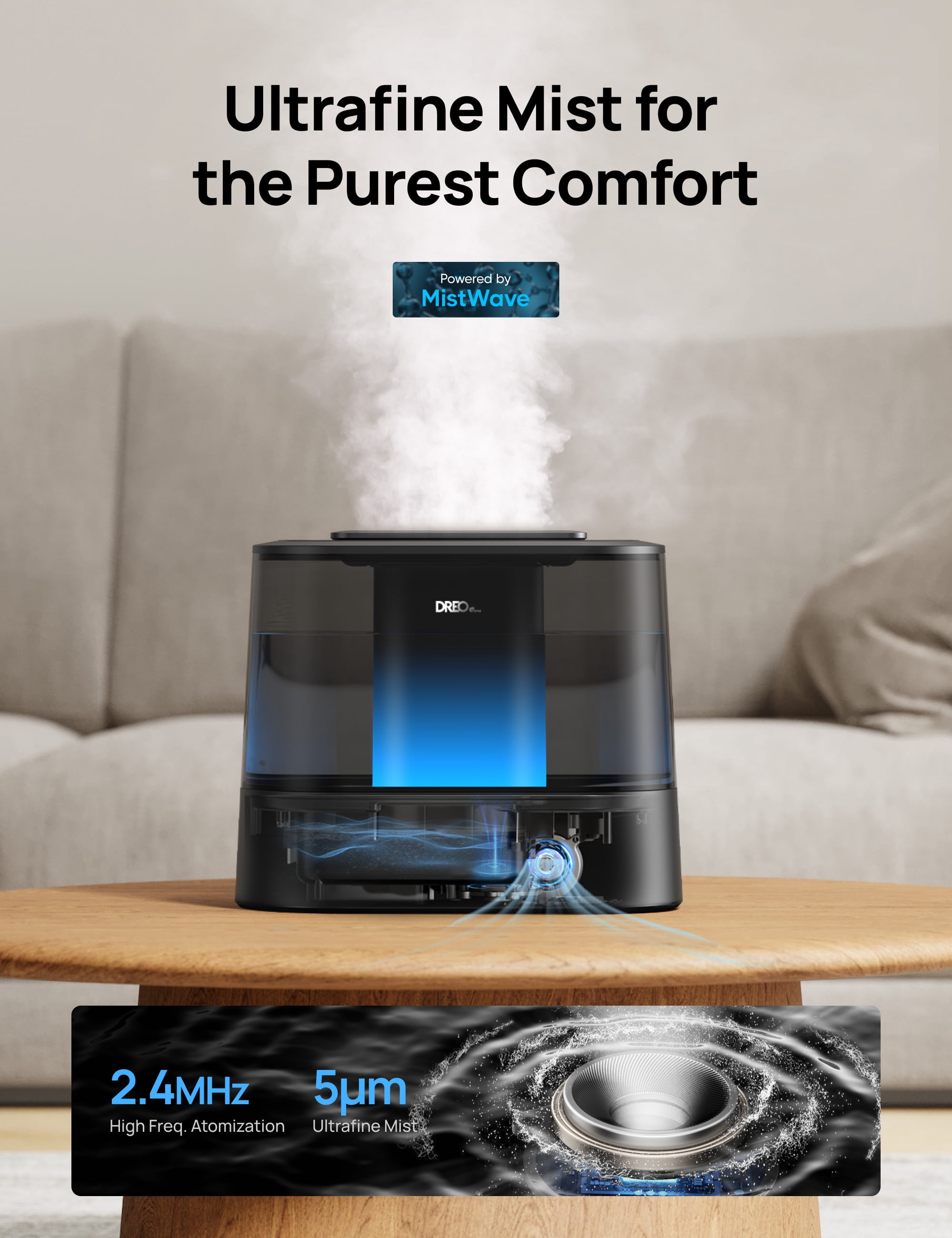 DREO 4L Cool Mist Humidifier