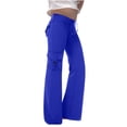 thumbnail image 1 of GreatBaby Girls Solid Color Cargo Jogger Pants Multi-Pocket Trousers with Drawstring Kids Casual Fall Spring Everyday Bottoms, 1 of 6