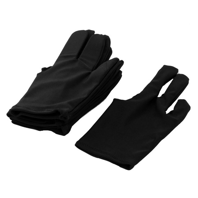 Unique Bargains Polyester Elastic Snooker Pool Cue Show Shooters Carom Three Finger Billiard Gloves 6pcs