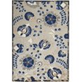 thumbnail image 1 of HomeRoots Natural and Blue Indoor Outdoor Area Rug, 5' x 8', Flat-Woven, Stain-Resistant, 1 of 1