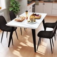 thumbnail image 2 of Homy Casa 63 inch Modern Dining Set, Dining Table with 4 Chairs, Beige Fabric, 2 of 10