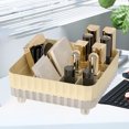 thumbnail image 3 of Portable Vanity Makeup Organizer, Unbreakable Plastic Organizer with Striped Design and Anti Slip Bottom, Multiple Compartments for Lipsticks, Jewelry, Small Essentials, 3 of 8
