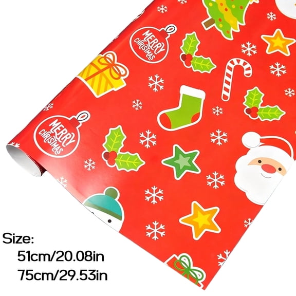 Moins de 10 Dollars! Liquidation de Noël! Décoration Intérieure, Rouleau de Papier d'Emballage de Noël Papier d'Emballage Cadeau de Noël Motifs Vintage des Fêtes Papier Feuille Décorative d'Emballage Cadeau pour Emballage de Cadeau de Noël