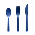 thumbnail image 1 of Party Essentials Ensemble Combiné de Couverts en Plastique Rigide Offerts en 15 Couleurs, Bleu Royal, 68 Réglages de Table, 1 of 4