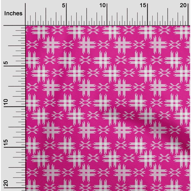 oneOone Cotton Flex Fabric Check Kasuri Print Sewing Fabric BTY 40 Inch Wide