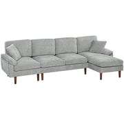 HOMCOM Changeable Sectional Sofa with Changeable Chaise Lounge, Grey