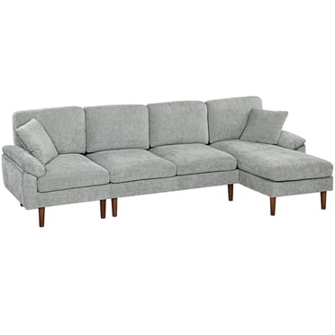 HOMCOM Changeable Sectional Sofa with Changeable Chaise Lounge, Grey