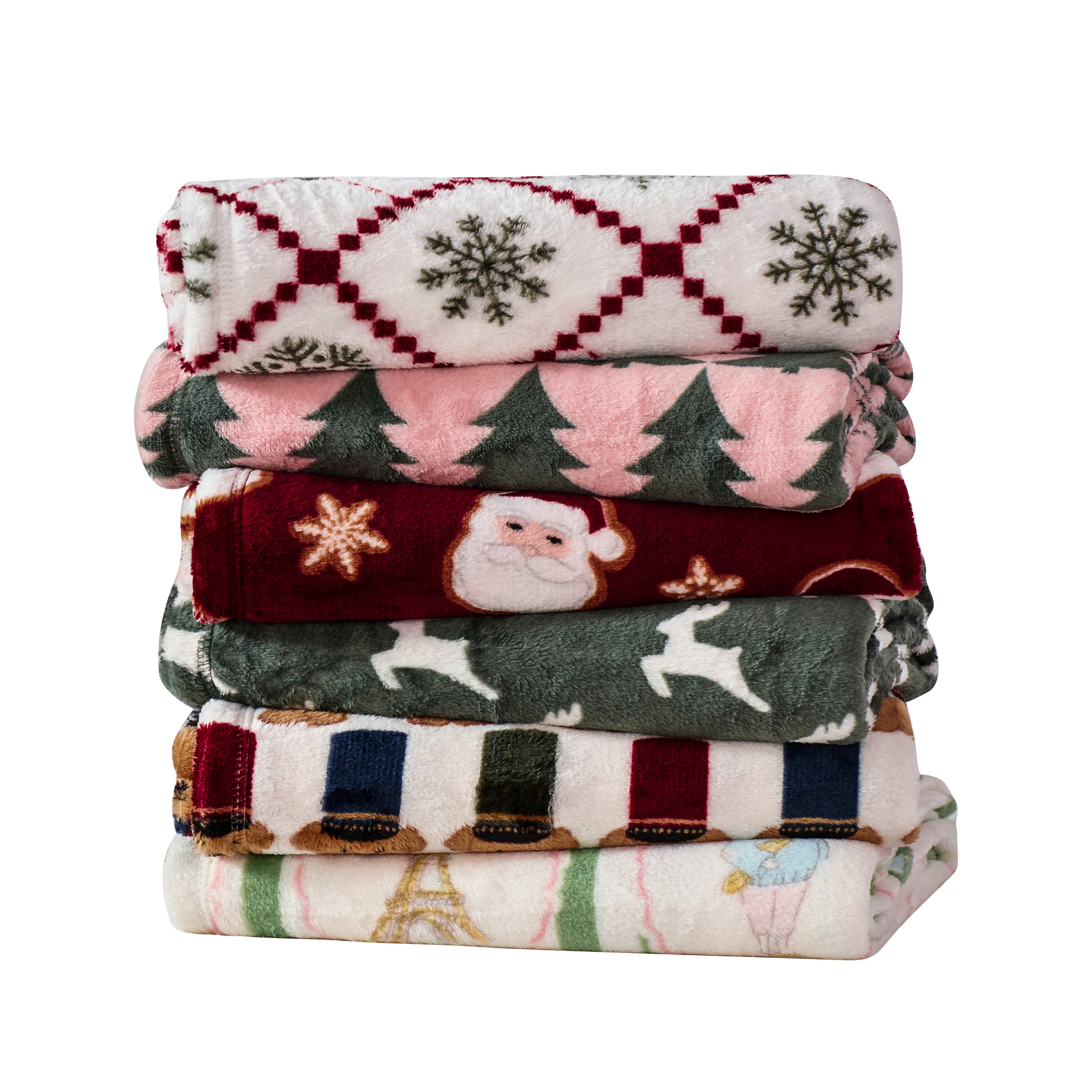 Jeté en peluche Holiday Time Timbres, 50 po x 60 po