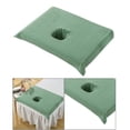 thumbnail image 4 of Cotton SPA Half Table Cover Beauty Salon Bed Face Hole Towel - Dark Green,, 4 of 7