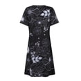 thumbnail image 5 of Meichang Robe d'Été Mini Grande Taille pour Femmes 2024 Été à Imprimé Floral Robe de Plage à Manches Courtes Décontractée Ample Robes Tendance à Col en V Robes d'Été pour les Vacances, P-5TG, 5 of 5