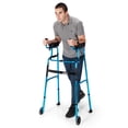 thumbnail image 1 of Costway Folding Wheel Walking Frame Adjustable Alloy Walker W/Armrest Support, 1 of 10