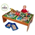 thumbnail image 4 of KidKraft Ride Around Town Wooden Train Set and Table with Storage Bins and 100 Pieces, Honey, 4 of 5