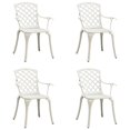 thumbnail image 1 of vidaXL Chaises de Jardin 4 Pcs Aluminium Moulé Blanc, 1 of 5