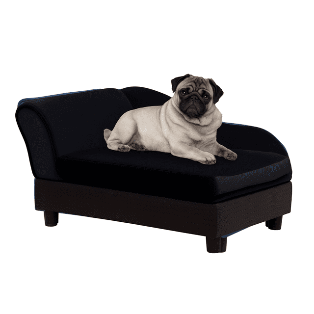 PawHut Canapé pour Animaux avec Fonction de Rangement, Lit Rembourré en Mousse, Noir