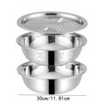 thumbnail image 1 of Suncoda Algaecide, Multifunctional Stainless Steel Basin - New Three Piece Set of Colander Filter, Salad Rotator, Fruit and Vegetable Rice Washing Filter, Basket Bowl, 1 of 3