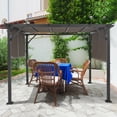 thumbnail image 4 of Gymax 2PCS 16x4 Ft Universal Replacement Canopy for Pergola Structure Sun Awning Brown, 4 of 10